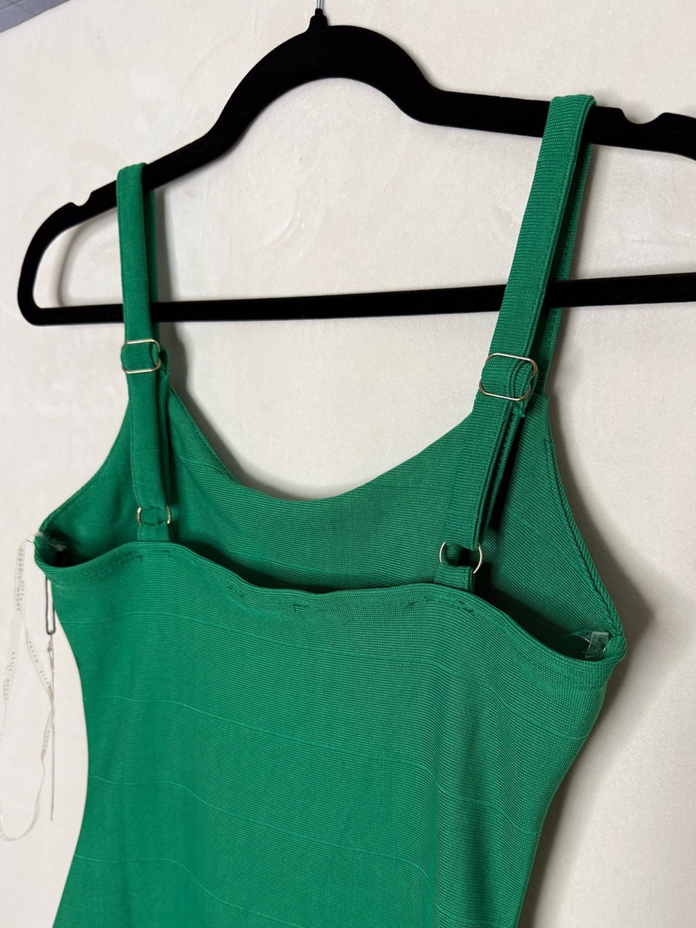 Haute Monde Emerald Green Bodycon Spaghetti Strap Mini Dress - Picture 3 of 4